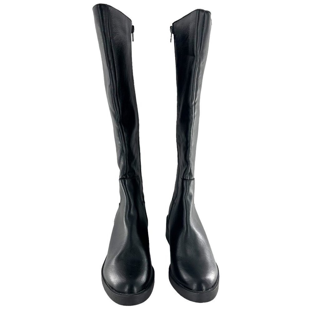 NEW Life Stride Black Faux Leather Low Heel Riding Boots Size 5.5 - Picture 3 of 8